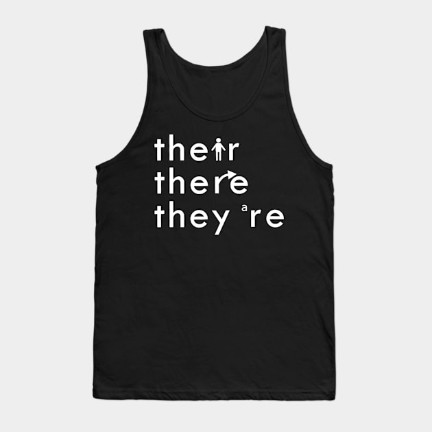 There Their Theyre English Grammar Teacher Funny White Text Tank Top by Kamarn Latin